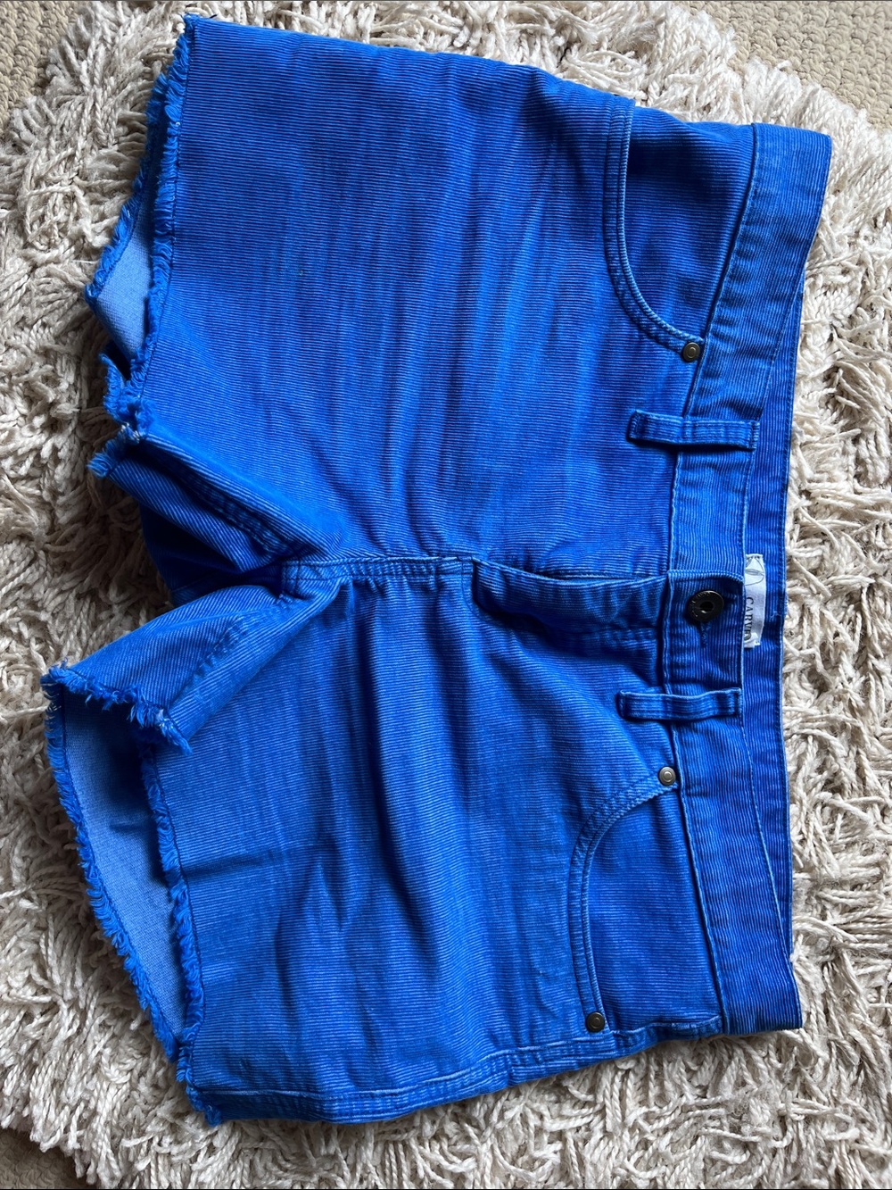 Carve Designs Bright Blue Frayed Hem Jean Shorts